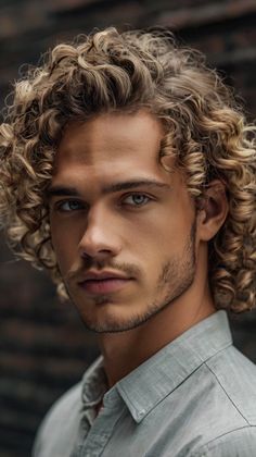 Trendy hairstyles for men curly hair for Curly Fringe with Low Fade 🍃