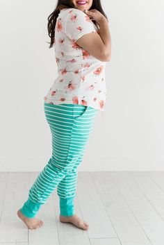 Green Stripe Loungers  #pants #womensfashion #clothing #ad #plussize Comfy Sets, White Poppy, Green Stripes, Halle