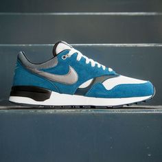 Nike Men Air Odyssey (blue / brigade blue / metallic cool grey / sail) Classic Blue Sneakers For Outdoor, Classic Blue Outdoor Sneakers, Blue Leather Breathable Sneakers, Urban Blue Sneakers For Outdoor, Blue Leather Outdoor Sneakers, Blue Classic Synthetic Sneakers, Classic Blue Synthetic Sneakers, Blue Classic Breathable Sneakers, Blue Leather Sneakers For Outdoor Activities