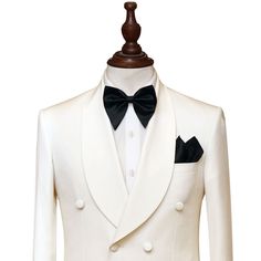 Looking to add a timeless piece to your wardrobe for all your formal occasions? Our bespoke ivory dinner jacket is the perfect fit! We will personalize the dinner jacket according to your measurements and style preferences, using hand-stitching techniques. You can either purchase the jacket now or further customize it by selecting from the options below.


 	Fabric: 100% Wool
 	Yarn: 140s
 	Lining Fabric: Silk
 	Buttons: Fabric
 	Pattern: Solid
 	Construction: Half Canvas
 	Seasonality: All Seas Ivory Tuxedo, Double Breasted Suit Men, White Wedding Suit, Graduation Suits, White Tux, Double Breasted Tuxedo, Suits Prom, Purple Suits, Silk Pattern