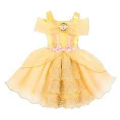 NWT Disney Store Belle Costume Dress Halloween Beauty Beast Baby Girl Princess. Disney Store exclusive. Smoke free and pet free home. Authentic Disney Costume Baby Belle gown Satin bodice with organza trims Layered mesh ''lace'' with golden embroidered filigree Organza collar with cold shoulder sleeve Satin belt, bow and trims Glittering Chip cameo brooch accented with jewels Self-stick fabric back closures Stretch back and bodysuit panty with leg snaps Gold trimmed organza top skirt and peplum Ruffled tulle underskirt Acetate slip skirt Inspired by Disney's animated classic Beauty and the Beast The bare necessities Polyester, exclusive of decoration Base skirt nylon Embroidery 89% polyester / 11% metallic Imported Disney Princess Signatures, Belle Gown, Woody Costume, Beast Costume, Belle Costume, Baby Kostüm, Tulle Underskirt, Halloween Beauty, Organza Top