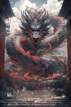 Yinglong Dragon, Asian Dragon Art, Japanese Dragon Art, China Dragon, Dragon Japanese, Chinese Dragon Art, Eastern Dragon, Dragon Tattoo Art, Dragon Chinese