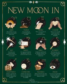 the new moon in zodiac signs and astrological symbols, as well as their meanings