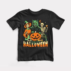 Long Live Halloween! Super cute retro print for spooky season! 👶 Buy any two items, get FREE SHIPPING. 👶 Printed on demand per customer order and shipped from the USA. Available in baby, toddler, and youth sizes! Our tees are fine ring-spun cotton ensuring a smooth touch and comfy fit. Not intended for sleepwear. Remove child before washing 😜 Our current average fulfillment time is one week. This time includes custom printing on demand + shipping time combined. Unisex Halloween T-shirt With Screen Print, Vintage Black T-shirt With Cartoon Print, Retro Halloween T-shirt With Character Print, Vintage Black Top For Costume Party, Unisex Halloween Graphic Print Top, Themed Short Sleeve T-shirt For Costume Party, Unisex Graphic Print Top For Halloween, Vintage Halloween Tops With Character Print, Vintage Halloween Character Print Top