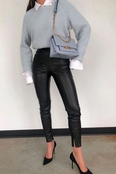 Freja Women PU Leather Pants Brown Outfits, Leather Pants Women, Brown Outfit, Women Pants, Club Party, Faux Leather Pants, Street Style Looks, Leather Leggings, Outfits With Leggings