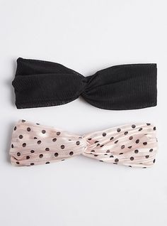 FIT Length: 10”. MATERIALS + CARE 100% cotton. Machine wash cold. Tumble dry low. . Imported. DETAILS Set of 2. . Polka dot print. The best plus size women's soft headband set of 2 - cotton polka dot cream & black headbands in multi. Black Headbands, Black And Red Roses, Leopard Print Headband, Halloween Hair Clips, Gold Hair Pin, Spa Headband, Halloween Headband, Rhinestone Hair Pin, Jeweled Headband