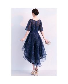 Buy trendy navy blue puffy high low homecoming dress with sleeves at cheap price online. Free stable shipping and pro custom service since 2009. Blue Christmas Dress, Semi Formal Dresses With Sleeves, Semi Formal Dresses Short, Homecoming Dresses Modest, Formal Dance Dresses, Modest Homecoming Dresses, Dresses Aesthetic, School Dance Dresses, Winter Formal Dresses