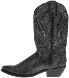 The Laredo Garrett is a classic western style distressed boot. It features a rugged embroidered design, and has a snip toe. The insoles are cushioned for maximum comfort for your day..Full grain leather upper.Embroidered design.Distressed.Snip toe.SKU: 68407.Color: Black.Feature: Comfort Technology.Material: Leather.Style: Cowboy.Heel Height: Low Heel 1in-2in.Shaft Height: Knee High Western Moto Boots With Reinforced Toe For Winter, Winter Snip Toe Boots For Western-themed Events, Western Boots With Reinforced Snip Toe, Western Boots With Snip Toe And Reinforced Toe, Southwestern Fitted Boots With Round Toe, Winter Rodeo Snip Toe Boots, Fitted Western Moto Boots With Almond Toe, Western Style Fitted Moto Boots With Almond Toe, Western Almond Toe Boots For Winter