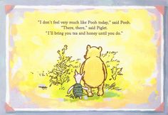 winnie the pooh and piglet quote on yellow background