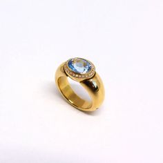 Leyser "Calypso" 18k Rose Gold Fine Aquamarine Ring For Sale at 1stDibs