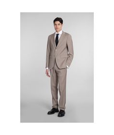 Santaniello In Beige Wool | italist John Lobb, Male Grooming, Luxury Shop, Tailored Trousers, Luxury Boutique, Flap Pocket, Tom Ford, Versace, Dolce And Gabbana