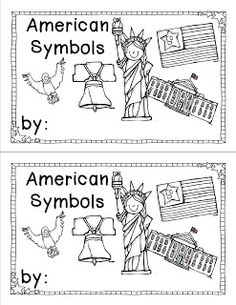 the american symbols are shown in two different colors and sizes, each with their own name