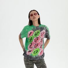 RTVG Tie-Dye Full-print Telephone T-Shirt, premium urban and streetwear designers apparel on PROJECTISR.com, RTVG Avant Garde Fashion, Tie Dye Print, Bold Fashion, Oversized Shirt, Modern Fit, Sale Design, Neck Designs, Oversized Fits, Fashion Statement