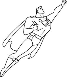 superman flying through the air coloring page