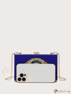 BirdinBag - Compact Eye Graphic Chain Bag Eye Graphic, Chain Pattern, Graphic Style, Type Graphic, Box Bag, Chain Bag, Bag Bag, Chain Bags, Royal Blue