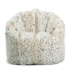 a bean bag chair with spots on the top and bottom, sitting in front of a white background