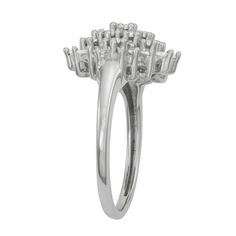 Fall in love with the elegant design of this Jewelexcess 3/4 carat T.W. diamond ring.Click on this JEWELRY & WATCHES GUIDE to learn about fit, styles, materials and more! Width: 13.80 mm Metal: sterling silver Plating: sterling silver Finish: polished Nickel freeDIAMOND DETAILS Total weight: 3/4 ct. Shape: round, baguette Setting: prong Diamond weights are approximate. Diamond Total Weights may vary between .01 and .13 ct. Some diamonds consist of fewer than 17 facets. Gemstones may have been tr Diamond Cluster Ring With Baguette Cut, Emerald Cut Diamond Cluster Ring For Anniversary, Anniversary Diamond Cluster Ring With Emerald Cut, Baguette Cut Cluster Ring With Single Cut Diamonds, Diamond Cluster Ring Baguette Cut For Promise, Classic Cluster Cubic Zirconia Ring, Formal Silver Cluster Ring With Baguette Cut, Silver Baguette Cut Cluster Ring For Formal Occasions, Modern Diamond Ring With Halo Setting