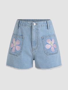 Png Clothes, Embroidery Denim, Outfit Png, Cute Pants, Mini Shorts, Trendy Clothes For Women, Designer Shorts, Cute Shorts, Denim Mini