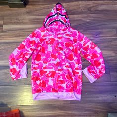 New Bape Hoodie Never Worn Spring Sports Hoodie, Pink Athleisure Hoodie For Outdoor, Spring Fleece Hooded Jacket With Adjustable Hood, Pink Long Sleeve Hoodie For Outdoor, Pink Long Sleeve Sweatshirt For Outdoor, Pink Sports Hoodie Outerwear, Pink Sweatshirt For Outdoor Fall Activities, Spring Hooded Hoodie For Outdoor, Pink Hooded Windbreaker For Winter