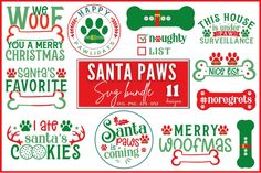 santa paws svg bundle for cricut