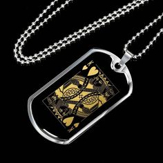 "This King of Hearts Necklace Is the Perfect Gift Whether for Yourself or a Loved One. Explore all our Symbolic Jewelry here: https://www.etsy.com/in-en/shop/SymbolicPresent?ref=seller-platform-mcnav§ion_id=22069637 ➜ Our jewelry is made of high-quality surgical steel with a shatterproof liquid glass coating and an 18k gold finish option. ➜ Engrave onto the back of the Playing Card pendant your loved one's name, your wedding date, an anniversary, or anything else you want to remember and keep yo King Necklace, Mens Joker Necklace, Queen Of Hearts Necklace, Playing Card Necklace, Tarot Pendant, Amulet Charm, Jewelry King, Glass Coating, King Of Hearts