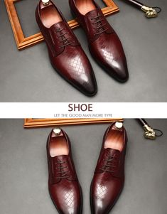 Men's Leather Shoes With Embossed Stone Pattern Laced Cowhide – The Men's Outfits Comfortable Dress Shoes, Shoes Names, Men's Outfits, Stone Pattern, Leather Shoes Men, Comfortable Dress, Shoes Men, Wine Red, Shop Necklaces