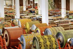 Dutch wax fabrics which are popular in West Africa. Resist Printing, African Interior, Textile Company, Kitenge, African Pattern, African Wax Print, Rich Fabric, African Print Fabric