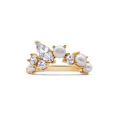 Elevate your look with the Annabeth Contour Ring. Adorned with natural freshwater pearls, this beautiful cluster contour ring exudes elegance and refinement. Enhance any outfit with this timeless piece. Contour Ring, Gold Vermeil Jewelry, Vermeil Jewelry, Pearl Gemstone, Elevate Your Look, Size 10 Rings, Silver Pieces, Watch Necklace, Audrey Hepburn