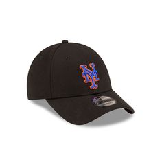 The New York Mets The League Alt 9FORTY Adjustable Cap features an embroidered Mets logo at the front panels with a team logo and wordmark on a hook-and-loop closure at the rear and a black undervisor. Sporty Logo Hats For Sports, Sporty Logo Sports Hat, Sports Baseball Cap With Logo Curved Visor, Black Hat With Embroidered Logo And Curved Visor, Sports Hats With Logo And Curved Bill, Sports Hat With Logo And Curved Bill, Sports Snapback Hat With Embroidered Logo And Curved Visor, Sports Dad Hat With Embroidered Logo And Curved Brim, Sports Hat With Logo And Curved Visor