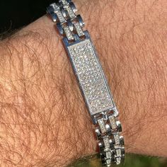 This Item Is Custom Made Especially For You. We Are Located In Texas And Make Everything Right Here In The Usa Shipping Time Takes Approx 5-6 Days In Order To Make And Certify Please Message Us Below Or In Private Message The Size And Finish Of The Bracelet You Want And That Is What You Get :) Passes Diamond Tester!!! Any Pen Or Light Transmission Diamond Tester (Will Show Up As Moissanite And Not Diamond On Lab Assays However) 2.2ct Genuine D Color Vvs1 Moissanite..So Icy They Will Blind You! C Silver Diamond Jubilee Bracelet In Platinum, Silver Platinum Diamond Bracelet For Anniversary, Silver Diamond Bracelet With Pavé Setting, Silver Platinum Round Diamond Bracelet, Modern Silver Diamond Bracelet In Platinum, Modern Silver Diamond Platinum Bracelet, Platinum Bracelets With Diamond Accents In Silver, Dazzling Silver Diamond Bracelet In Platinum, Silver Bracelets With Pave Setting