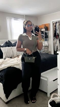 Black Woman Outfit Inspiration, Girly Chic Outfits Classy, Comfy Semi Formal Outfit, Chic Girl Aesthetic Black Women, Streetwear For Work, Sophisticated Casual Outfits Black Women, Cute But Comfy Work Outfits, Family Party Outfit Casual Summer, Classy Work Outfits Black Women