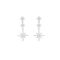 Women's Light Luxury Six-pointed Star Earrings in 925 Sterling Silver Product Features: Hexagram Star earrings are fashionable. It is made in the light of 21st century fashion, which is unique, nickle-free and hypoallergenic.These Star Burst earrings are super attractive and alluring. These six-pointed stars represent the positive message of hope and good luck. Product Information: Material: Sterling silver;Cubic zircon Color: Silver Size: Length 3.1cm,width 1.3cm Applicable Gender:Female Three Star Earrings Stud Silver, Luxury Sterling Silver Star-shaped Jewelry, Cheap Star Charm Drop Earrings, Dainty Star Silver Earrings, Cheap Dainty Earrings With Star Charm, Luxury Star-shaped Jewelry With Matching Earrings, Luxury Star-shaped Earrings For Parties, Cheap White Star-shaped Earrings, Luxury Elegant Star Earrings