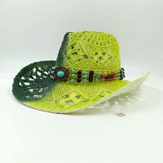 40775374176338 Adjustable Green Wide Brim Fedora, Green Straw Hat With Short Brim, Green Adjustable Wide Brim Fedora, Adjustable Green Wide-brim Fedora, Green Travel Hat For Spring, Green Spring Travel Hat, Adjustable Green Panama Hat With Short Brim, Green Adjustable Straw Hat With Short Brim, Green Western Hats For Spring