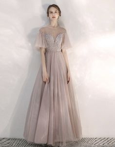 Tulle Ball Gown Wedding Dress For Banquet, Tulle Wedding Dress For Prom Season Banquet, Tulle Wedding Dress For Banquet Or Prom, Tulle Evening Dress For Prom Banquet, Tulle Evening Dress For Prom Season Banquet, Backless Formal Dresses, High Neck Prom Dress, Fairy Wedding Dress, Dress Pesta