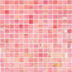 a pink and yellow tiled wall with small squares