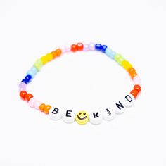 Be Kind Beaded Bracelet, Shop Sweet Lulu Trendy Multicolor Jewelry With Letter Print, Multicolor Letter Print Beaded Bracelets For Friendship, Trendy Everyday Rainbow Friendship Bracelets, Trendy Rainbow Friendship Bracelets For Everyday, Trendy Beaded Bracelets With Letter Print, Trendy Beaded Bracelets With Letter Print For Friendship, Adjustable Rainbow Friendship Bracelets With Letter Beads, Multicolor Name Bracelet With Letter Print For Friendship, Trendy Multicolor Beaded Bracelets With Letter Print