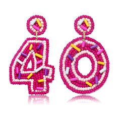 PRICES MAY VARY. 【Happy Birthday Earrings】Get ready to celebrate your milestone 16th birthday with this must-have earrings! They are embellished with pink beading and accent multi colored beading as well and the back is completely felt covered. Classic, elegant and always on trend, these earrings will complement your birthday outfits in a delicate and sophisticated way, the chic and fun design will surely let you to be a protagonist. 【Celebration Earrings】Our make a birthday wish earrings are pe Novelty Multicolor Jewelry For Birthday, Pink Drop Earrings For Birthday, Birthday Drop Earrings, Fun Dangle Earrings For Birthday, Pink Novelty Jewelry For Birthday, Novelty Multicolor Earrings For Birthday, Novelty Earrings For Valentine's Day Party, Pink Earrings For Birthday And Valentine's Day, Novelty Earrings For Party On Valentine's Day