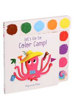 the children's coloring book has an octopus wearing a hat and holding a paintbrush