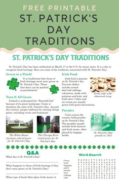 the st patrick's day tri - fold brochure is shown in green