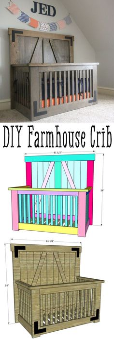 the diy farmhouse crib is made from an old pallet