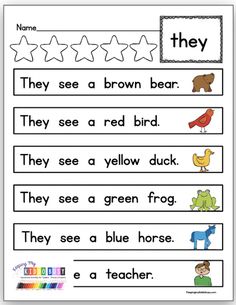 the worksheet for reading and writing words with animals, birds, and stars