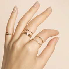 Mini Pinky Signet Ring Stackable Midi Rings Fine Jewelry, Everyday Fine Jewelry Diamond Ring With Open Band, Everyday Diamond Open Ring Jewelry, Everyday Gold-plated Jewelry With Vs Clarity, Minimalist Si Clarity Round Cut Jewelry, Minimalist Round Cut Jewelry With Si Clarity, Everyday Gold Plated Jewelry With Vs Clarity, Minimalist Round Cut Si Clarity Jewelry, Modern Si Clarity Rings For Everyday