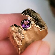 Amethyst & Gold Faerie Tale Ring | Caroline Stokesberry-Lee Jewellery Design Spiral Jewelry, Coast Of Ireland, Jewelry Photoshoot, Amethyst Gold, Hauntingly Beautiful, Unusual Jewelry, Nature Inspired Jewelry, North Coast, Chic Jewelry