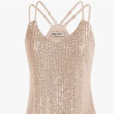 Grace Karin Women's Sleeveless Sparkle Shimmer Camisole Vest Sequin Tank Top Gold Sequin With Champagne Lining Size Small Sequin,Polyester Light Stretch For A Comfortable Fit. Sequin Cami Top, Party Tank Top, Sequin Tank Top, Sparkle Top, Spaghetti Strap Top, Sequin Tank, Cream Style, Gold Cream, Sequin Tank Tops