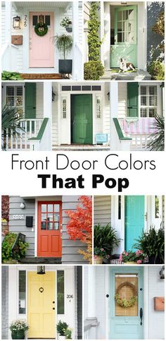 the front door colors that pop in this photo collage is great for any house