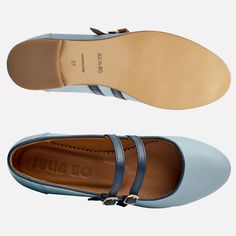 Blue Ballet Flats - Emily | Consciously handcrafted in Europe - Julia Bo - Women's Oxfords Blue Ballet Flats, Mary Jane Ballet Flats, Crystal Blue, Mary Jane Flats, Womens Oxfords, Ballet Flats, Mary Janes, Piping, Oxford