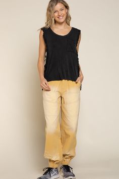 You've never seen anything like this, so this should be in your closet during the summer. Designed in a relaxed sleeveless fit with mixtures of fabrication of rayon jersey and ribbed fabric. This top comes in a round neckline with a low V neckline on the back with a criss-cross lace-up in the center. Has contrast fabrication ruffle detailing on the side with a reverse seam on center back and finished with a raw edge. 94% Rayon, 6% Spandex Want to view this on the *Live* Sizing & Styling Guide?! Styling Guide, Ribbed Fabric, Raw Edge, Criss Cross, Round Neckline, Style Guides, The Live, Khaki Pants, Happy Shopping