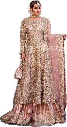 bridal frocks pakistani designer dress 2021 Peach Bollywood Dress With Intricate Embroidery, Designer Peach Dress With Intricate Embroidery, Peach Dress With Intricate Embroidery For High Fashion, Bollywood Peach Anarkali Set With Intricate Embroidery, Pink Dabka Gown For Reception, Pink Gown With Dabka For Reception, Pink Reception Gown With Dabka Embroidery, Peach Dress With Intricate Embroidery For Eid, Peach Traditional Wear With Intricate Embroidery For Wedding