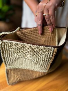 Handmade Clutch Bag, Knitted Paper Yarn Straw Bag, Square Crochet Pouch Bag, Boho Bag, Different Shades of Brown, Bohem Casual Handbag - Etsy Türkiye Everyday Natural Crochet Bag With Removable Pouch, Square Beige Box Bag For Gift, Beige Square Box Bag For Gift, Brown Rectangular Bucket Bag, Square Woven Straw Bag As Gift, Square Woven Straw Bag For Gift, Square Pouch For Everyday Use, Natural Crochet Shoulder Bag With Removable Pouch, Natural Crochet Tote Bag With Removable Pouch