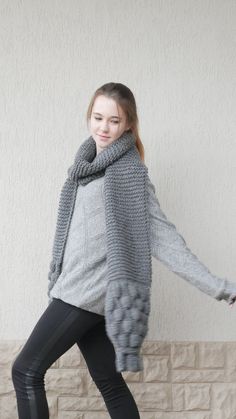 "Oversized scarf is a great accessory for cold season. It is warm, pleasant to skin and looks trendy. It can be a nice gift for your friend or family. You can also order a set of scarf and a headband https://www.etsy.com/listing/937427720/set-of-headband-and-scarf-winter-set?ref=shop_home_active_1&frs=1 Dimensions: Length: 255cm (100\") Wight: 26cm (10\") Available in red and charcoal colors. You can add any color you like (custom color). For all questions, please, message me. I am always he Knit Scarves For Cold Weather, Warm Casual Scarves One Size, Chunky Knit Scarves For Winter Cold Weather, Warm One-size Scarves For Cold Weather, Chunky Knit Scarves For Cold Weather, Casual Scarves For Cold Weather, Cozy Gray Scarf For Cold Weather, Casual Warm Scarves For Cold Weather, Cozy Gray Scarves For Cold Weather